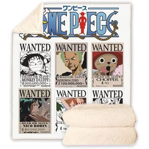 Déco Manga - Plaid Polaire Enfant One Piece Bleu - Couverture