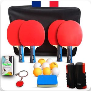 Cornilleau Set de ping-pong Family Pack Plein air - 4 raquettes + 6 balles  + 1 housse