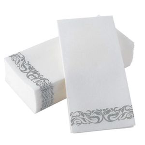 20 serviettes jetables papier Communion or/argent