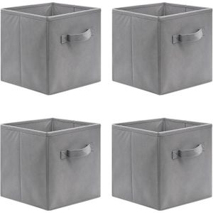 CASIER POUR MEUBLE Cubes de rangement pliants Lot de 4, 26 x 26 x 28 cm Boîtes de Rangement Ouvertes en Textile Non-Tissé, Tiroir en Tissu, pour joue