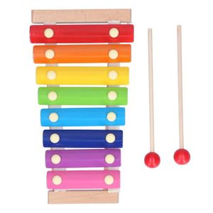 INSTRUMENT DE MUSIQUE Fdit Xylophone pour enfants Enfants Xylophone Jouet Enfant Tout-Petit En Bois Coloré Instrument De Musique Jouet Éducatif (Rouge)