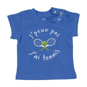 T-SHIRT T-shirt Bébé Manche Courte Bleu J'Peux Pas J'ai Te