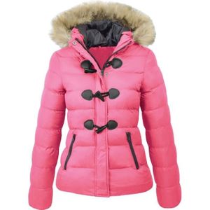 Doudoune fourrure sales rose fushia
