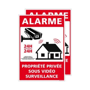 SIGNALISATION SÉCURITÉ Panneau Alarme  Propriété Privée sous Vidéo Survei