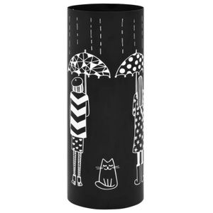 Porte-Parapluies Métal Noir 62 Cm - Capacité 28,5L - Support Stable Avec Bande Antidérapante
