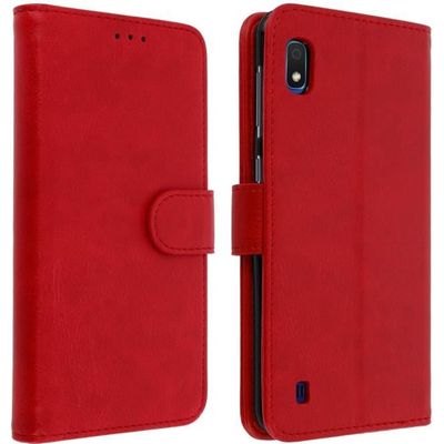 Housse Portefeuille à Rabat Pour Oppo A16/A16s/A54s - Similicuir Rouge - Fonction Support Vidéo
