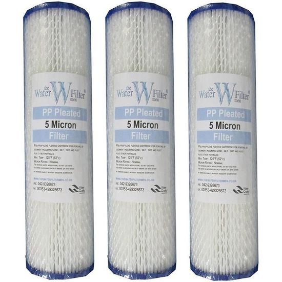Lot de 5 Cartouches Bobinée Filtre à Eau Anti Sédiments 9 pouces 3/4-20 microns Compatibles Filtre 10 pouces Fabriquées en France