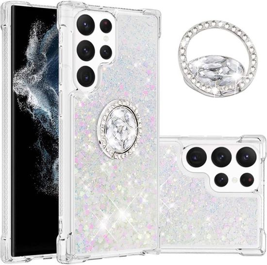 Housse Liquide Pailletée IMEIKONST Pour IPod Touch 5/6/7 - Avec Cordon - Transparente Rose Violet