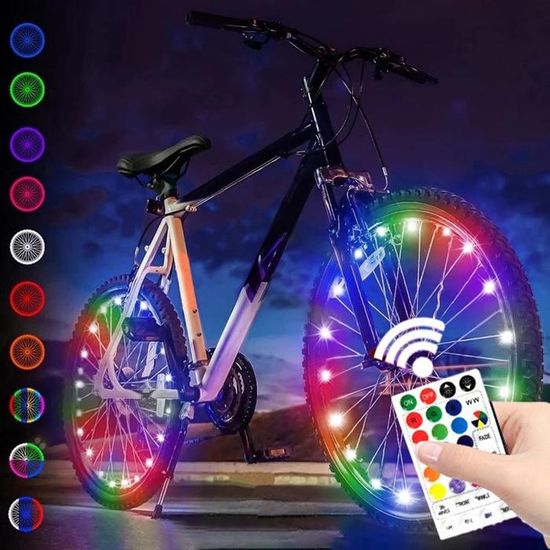 éclairage Vélo Obligatoire Lumières De Rayons De Vélo LED Intelligentes - Imperméables IP55, Détection De Mouvement, Piles Incluses