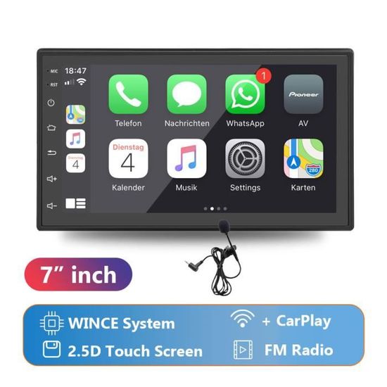 WINCE Radio Carplay - autoradio Android 7 ", MP5, lecteur multimédia ...