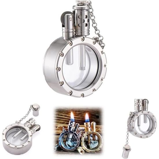 Combo Briquet Kérosène Vintage Avec Allumette Permanente, Briquet Portable (Essence Non Incluse