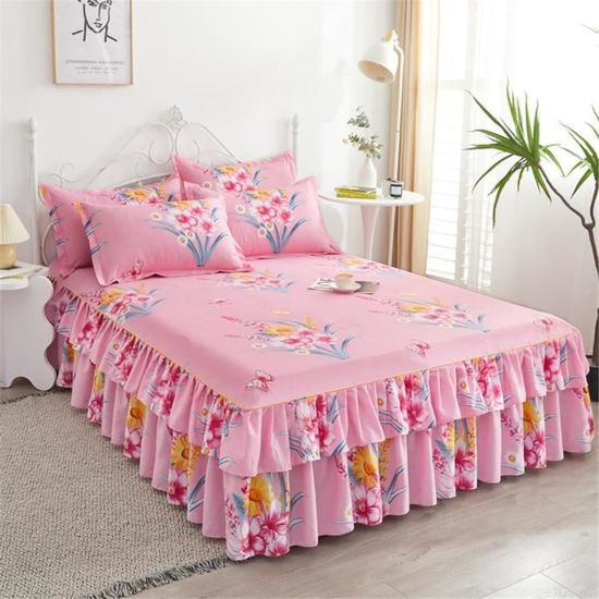 📢📢70 % de réduction !! ⏰Ensemble de jupe de lit à volants 3 pièces🛏️