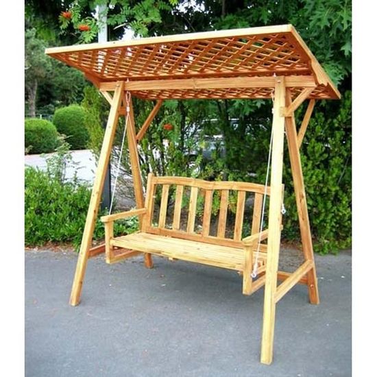 Balancelle Jardin Luxe En Bois Esraa Achat Vente Balancelle