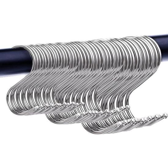 Lot De 30 Crochets Rideaux Inox 4 Dents Profondes - Crochets Métal Robuste Pour Rideaux à Plis Tapissier