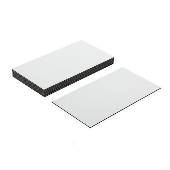Magnet Expert lot de 10 étiquettes aimantées flexibles avec surface décriture brillante Blanc 89 x 51 x 0,76 mm 