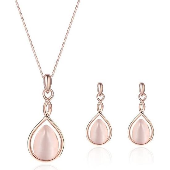 Parure Cœur Plaqué Or Blanc – Cristaux Blancs Diamant