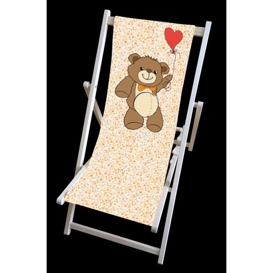Teddy Chaise longue pliante en bois pour jardin d'extérieur, Patio