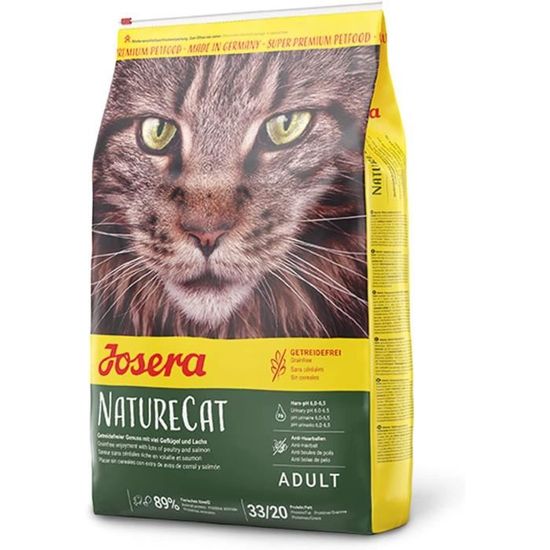JOSERA NatureCat GRAIN FREE 2 kg | Croquettes pour chat sans céréales | À la volaille et au saumon | Nourriture Super Premium pour c