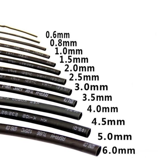 Thermorétractable Tube 2: 1 Isolant Électrique Tube Fil Câble Tuyau Gaine Wrap Noir 4mm Diamètre 10 M Longueur