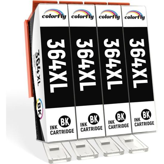 5 Cartouches D'encre Compatibles HP 364XL Noir + Couleurs - Pour Photosmart C 5388