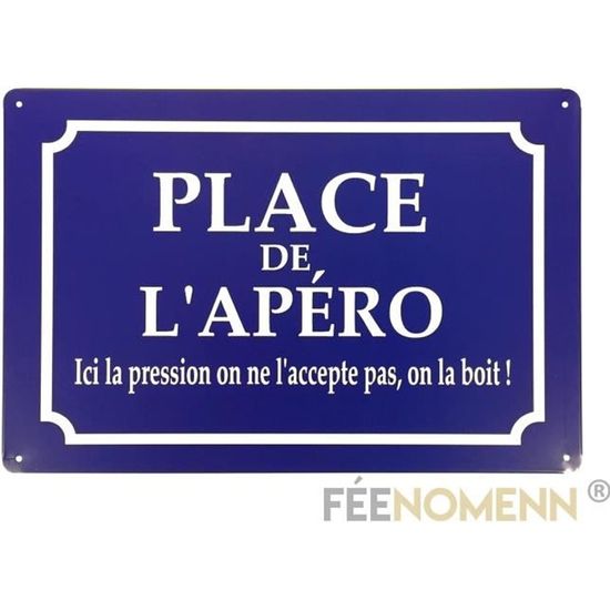 Plaque Murale Déco « Place De L'Apéro » - Stylée Pour Votre Salon Ou Cuisine