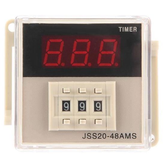 Relais Temporisé Programmable LED JSS20-48AMS - DC24V Ou AC220V, 0.01s à 999h Avec Socle