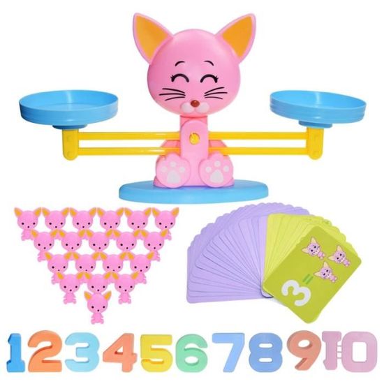 Jeu D'équilibre Des Grenouilles éducatif - 50 Grenouilles, Base ABS, Cartes Numériques, Pour Enfants 3 Ans+, 26,5x18x3,5 Cm