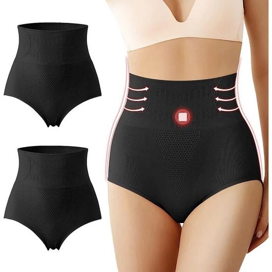 2PCS Push Up Fesses Shapewear Femme - Gaine Amincissante Ventre Culotte Rembourrée Invisible Taille Haute