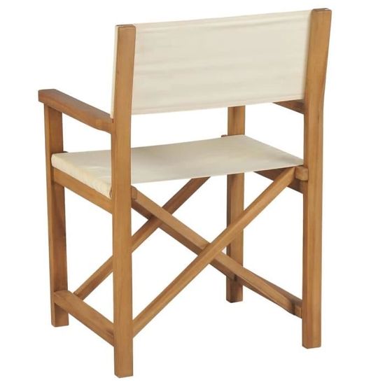 Chaises de metteur en scène pliantes 2 pcs Bois de teck massif- SALALIS ...