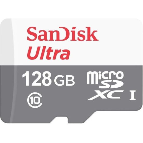 Carte mémoire microSDXC UHS-I SANDISK 128GB - Vitesse de lecture jusqu'à 100 Mo/s