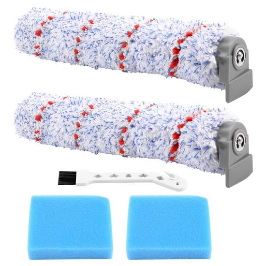 Lot De 2 Brosses à Rouleau De Rechange Pour Aspirateur Tineco IFLOOR 2 – Nettoyage Sec/humide, Fibres Douces Et Dures
