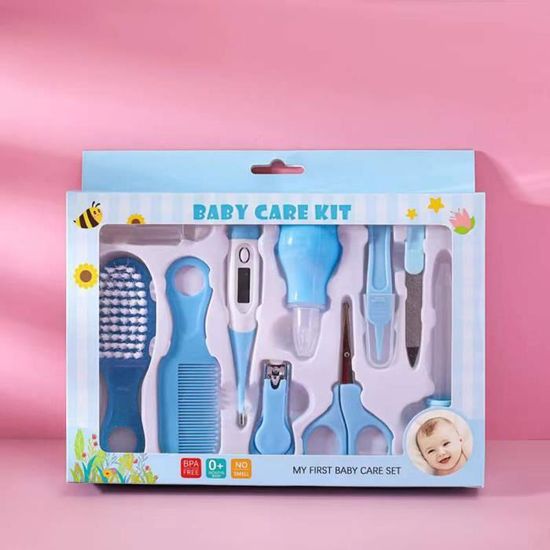 PandaEar Kit Toilettage Bébé 19 Pcs – Coupe-Ongles Électrique, Ciseaux, Lime, Pince, Aspi-Nez – Coffret Luxe Bleu