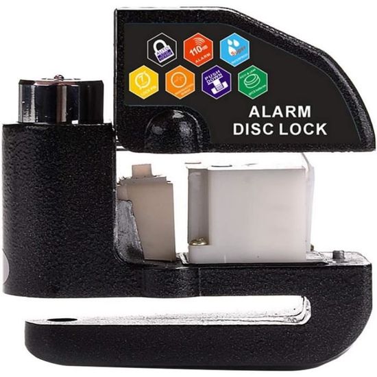 Fr Securite Fr7Y Bloque Disque Moto Avec Alarme 110Db, Antivol Moto, Bloc Disque 7Mm Version