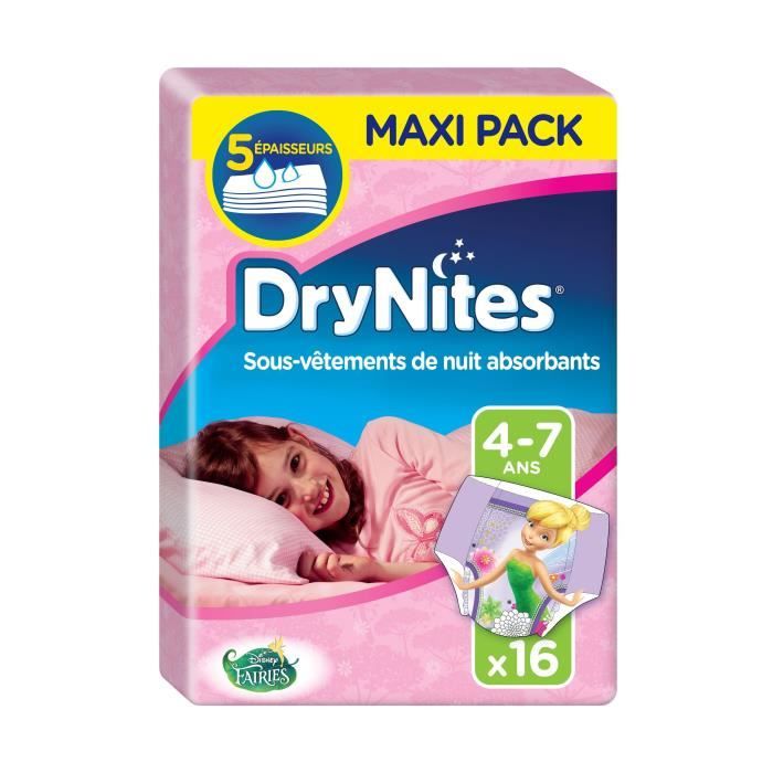 HUGGIES Couches Culottes Drynites La Fée Clochette Fille 47 Ans ( 1730 Kg) x16 Cdiscount