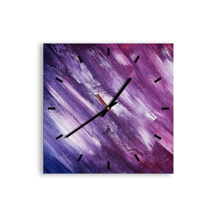 Horloge murale - Horloge en verre - Pendule murales 30x30 cm - couleur bleu violet - Décoration - C3AC30x30-3725