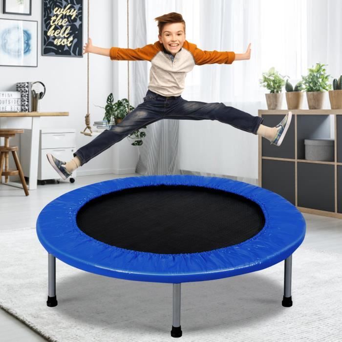 COSTWAY Trampoline Fitness Pliable pour Enfants Ø97CM avec 32 Ressorts Charge Max 100KG Usage Intérieur/Extérieur
