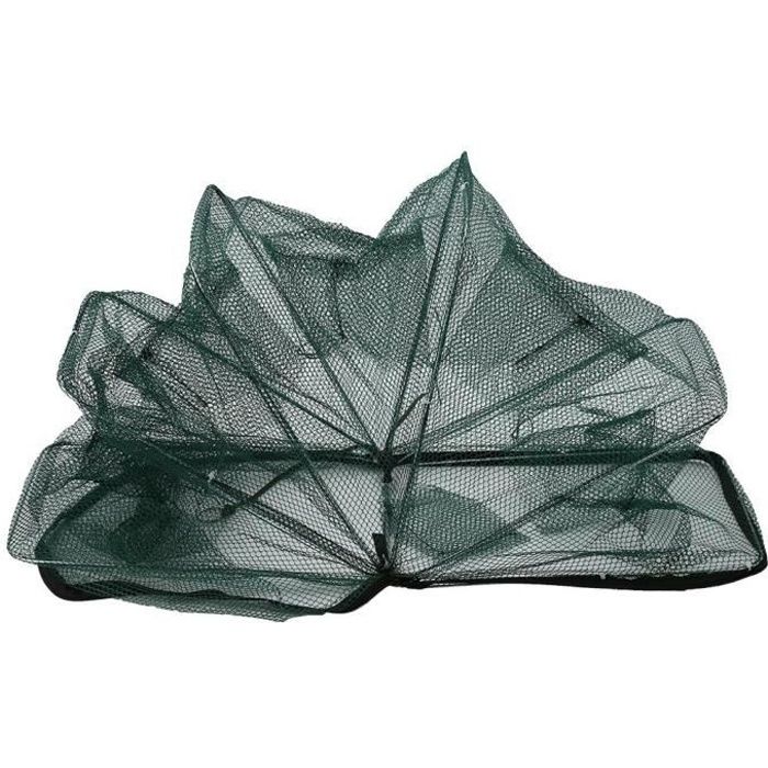 Piège à poissons crabe pliable en nylon avec filet de pêche automatique à 6 cages pour crevette