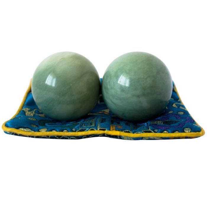 Boules de Santé Exercice Baoding Qi Gong Massage Chinoises Stress Relaxer Doigts Cadeau 5cm Vert Foncé