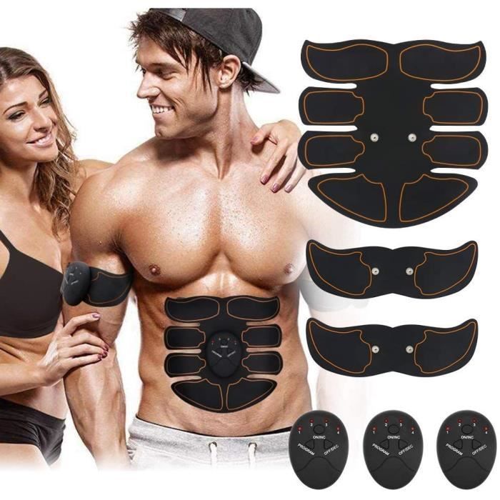 Electrostimulateur Musculaire, Smart Appareil de Fitness EMS Appareil Abdominal/Bras/Cuisses Muscle Stimulateur Hommes et Femmes