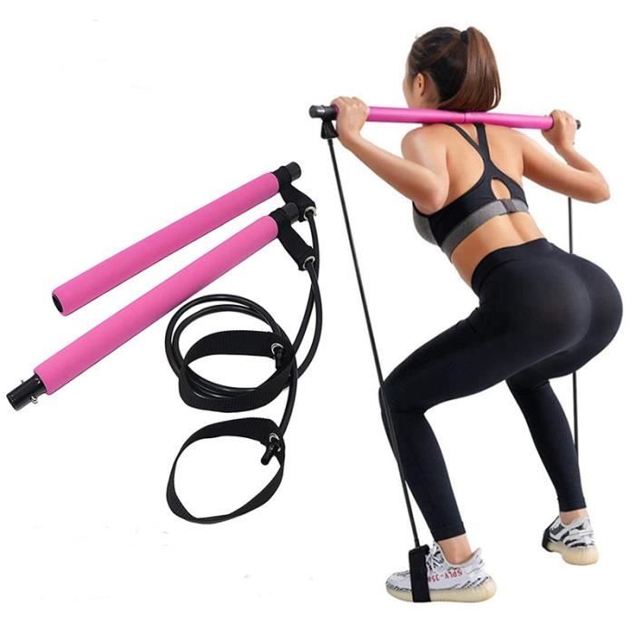 La résilience Bâton de Yoga Pilates Bandes Barre d'exercice Bandes Elastiques de Résistance Portable pour Yoga Gym Pilates Fitness