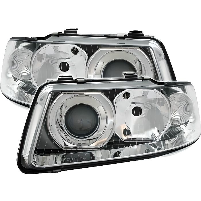 2 FEUX PHARE AVANT CHROME AVEC PROJECTEUR POUR AUDI A3 8L RESTYLEE DE 09/2000 A 03/2003