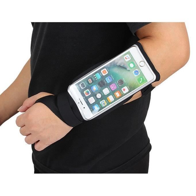 Brassard Sport Poignet pour WIKO Sunset 2 Smartphone Course Running Manchette Tactile T4 (NOIR)