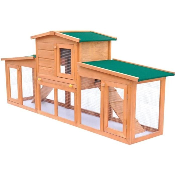 Magnifique- Clapier Poulailler enclos Abris cages petits animaux Poules large pour petits animaux avec toits Bois