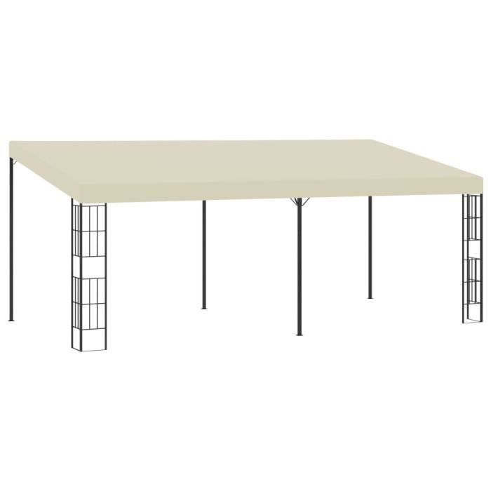 Tonnelle de Jardin - Barnum Belvédère mural 3x6 m Crème Tissu