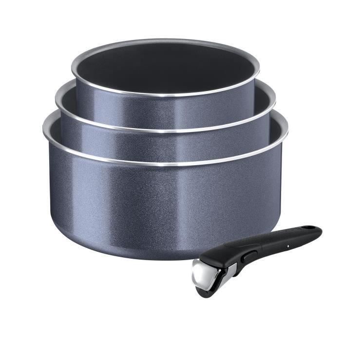 TEFAL Lot de 3 Casseroles Ingenio Elegance avec poignée amovible - Ø 16 - 18 - 20 cm