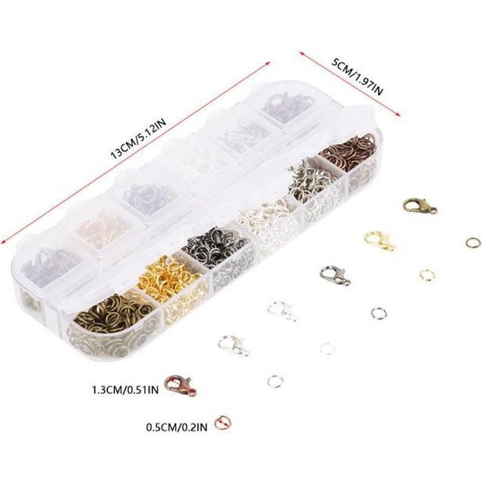 Alliage fermoir pince de homard, bricolage accessoires fabrication de bijoux fermoir mousqueton crochets pour collier bracelet