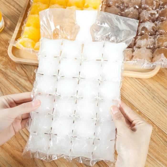 Rafraichisseur vin,Sacs à glaçons jetables 100 pièces, moules à glace auto étanches de qualité alimentaire, pour la fabrication de