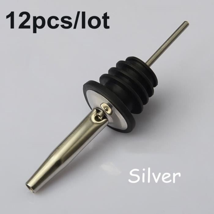 Tire-Bouchon,12 pièces-lot acier inoxydable liqueur esprit verseur flux vin bouteille verseur bec Bar accessoires - Type silver