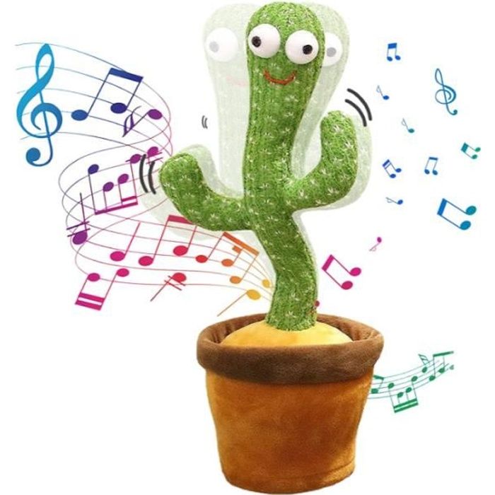 Jouet Cactus Enfants,Cactus Qui Danse, Jouet en Peluche pour Enfants, Apprendre à Parler, poupées, 120 chansons, Enregistrement