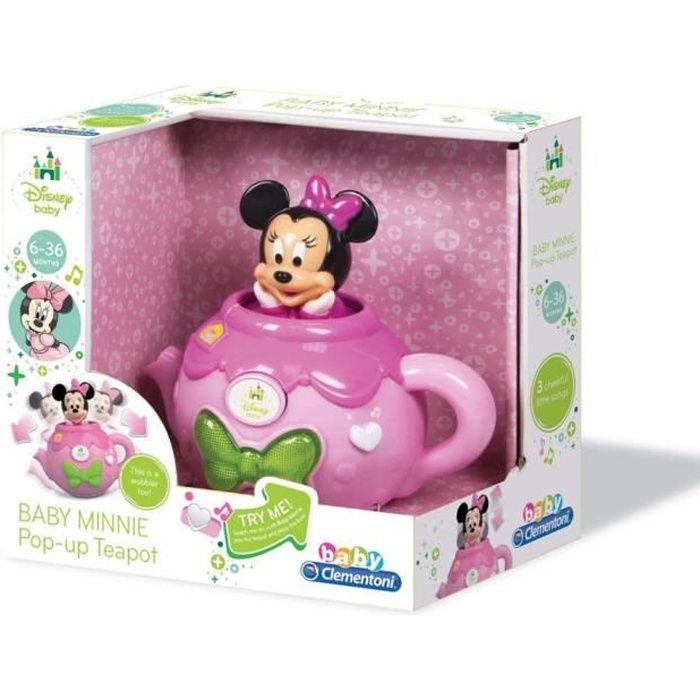 Clementoni Disney Minnie Mouse bébé Minnie Pop Up Singing Teapot (parlant anglais)